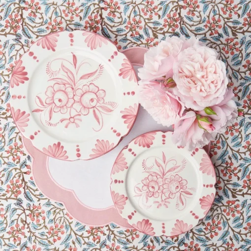 Dinner Plates<Mrs. Alice Seville Pink Gardênia Dinner Plate
