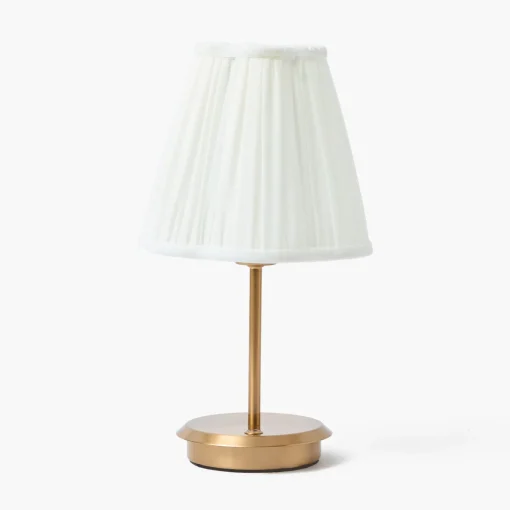Rechargeable Table Lamps | For The Homemaker<Mrs. Alice Short Rechargeable Lamp with Cream Shade (18cm)