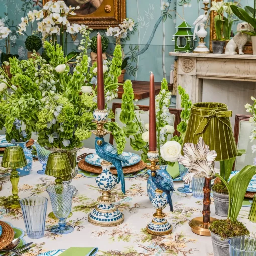 Summer Candleware | Candle Holders<Mrs. Alice Small Blue Parrot Candle Holder (Pair)