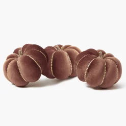 Autumn Decorations<Mrs. Alice Small Chocolate Velvet Pumpkin (Trio)