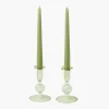 Summer Glassware | Summer Candleware<Mrs. Alice Small Eden Green Candle Holders (Pair)