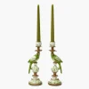 Summer Candleware | Candle Holders<Mrs. Alice Small Green Parrot Candle Holders (Pair)