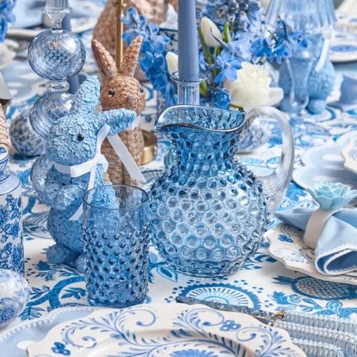 Glassware Sets | For The Hostess<Mrs. Alice Small Navy Hobnail Jug & Glasses (Set of 6)