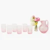 Summer Glassware | Glassware Sets<Mrs. Alice Small Rose Pink Hobnail Jug & Glasses (Set of 6)