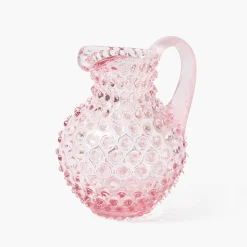 Summer Glassware | Glassware Sets<Mrs. Alice Small Rose Pink Hobnail Jug & Glasses (Set of 6)