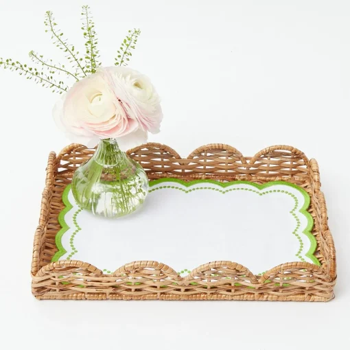 Trays | Trays<Mrs. Alice Small Scalloped Rattan Tray