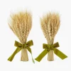 Autumn Decorations<Mrs. Alice Small Wheat Sheaf with Green Velvet Bow (Pair)
