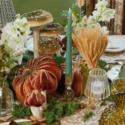 Autumn Decorations<Mrs. Alice Small Wheat Sheaf with Green Velvet Bow (Pair)