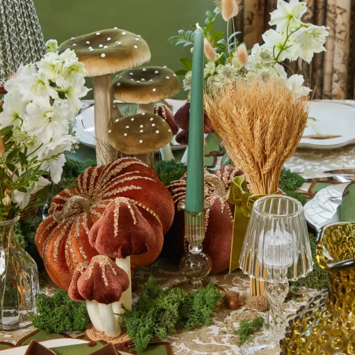 Autumn Decorations<Mrs. Alice Small Wheat Sheaf with Green Velvet Bow (Pair)