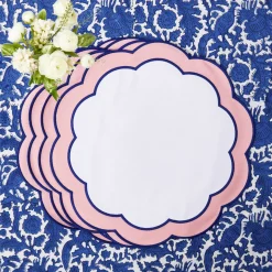 Placemats<Mrs. Alice Sofia Pink Appliqué Placemats (Set of 4)