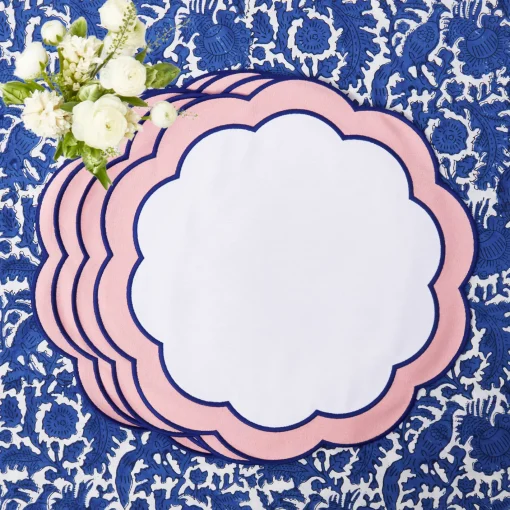 Placemats<Mrs. Alice Sofia Pink Appliqué Placemats (Set of 4)