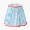 Lampshades<Mrs. Alice Soft Blue & Coral Lotus Lampshade (18cm)