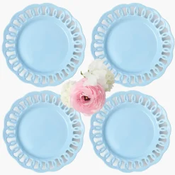 Summer Crockery | Dinner Plates<Mrs. Alice Soft Blue Lace Dinner Plates (Set of 4)