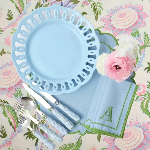 Summer Crockery | Dinner Plates<Mrs. Alice Soft Blue Lace Dinner Plates (Set of 4)