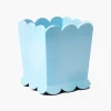 For Her | For Him<Mrs. Alice Soft Blue Scalloped Lacquer Waste Paper Bin