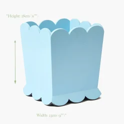 For Her | For Him<Mrs. Alice Soft Blue Scalloped Lacquer Waste Paper Bin
