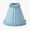 Lampshades<Mrs. Alice Soft Blue Silk Frilled Lampshade (18cm)