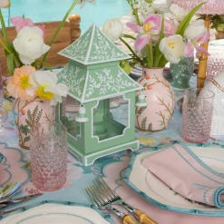 Summer Candleware | Year-round Decorations<Mrs. Alice Soft Green Mini Chinoiserie Pagoda Lanterns (Pair)