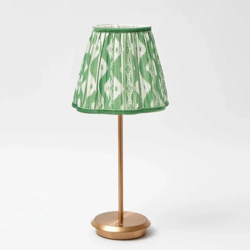 Rechargeable Table Lamps<Mrs. Alice Tall Rechargeable Lamp with Green Ikat Shade (18cm)