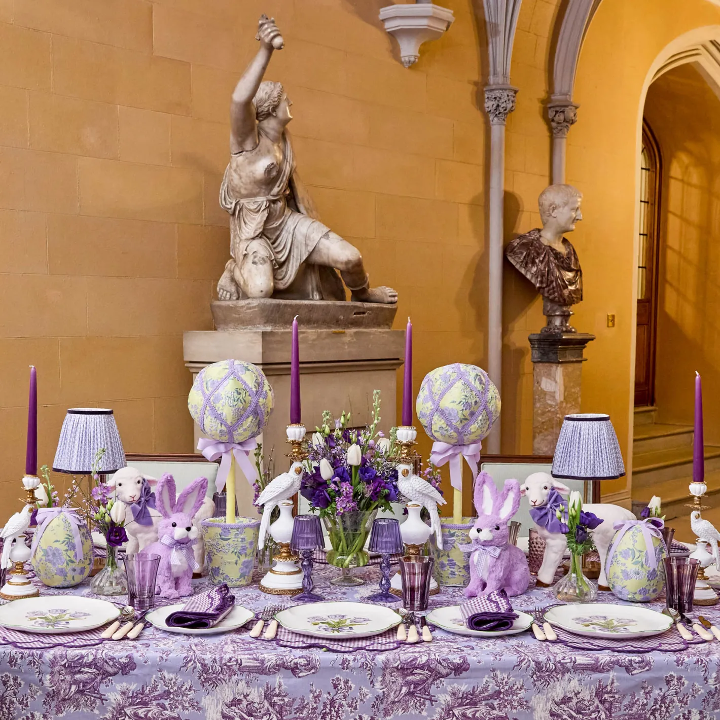 Rechargeable Table Lamps<Mrs. Alice Tall Rechargeable Lamp with Lilac Lotus Shade (18cm)