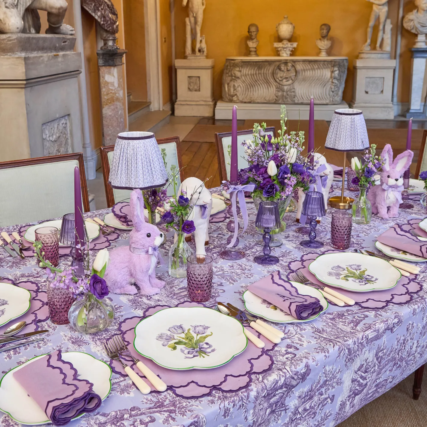 Rechargeable Table Lamps<Mrs. Alice Tall Rechargeable Lamp with Lilac Lotus Shade (18cm)