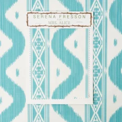 Serena Fresson Fabrics<Mrs. Alice Turquoise Ikat Stripe Fabric