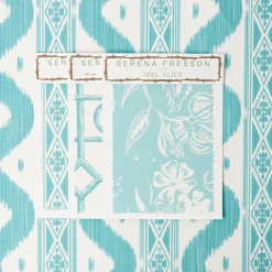 Serena Fresson Fabrics<Mrs. Alice Turquoise Ikat Stripe Fabric
