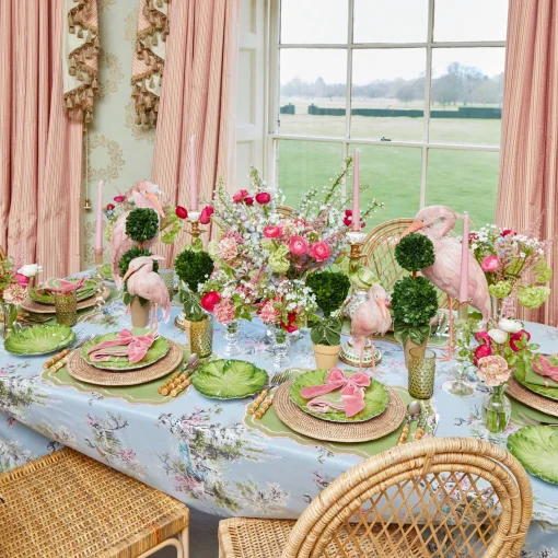 Placemats<Mrs. Alice Valérie Green & Pink Placemats (Set of 4)
