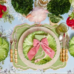Placemats<Mrs. Alice Valérie Green & Pink Placemats (Set of 4)