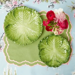 Placemats<Mrs. Alice Valérie Green & Pink Placemats (Set of 4)