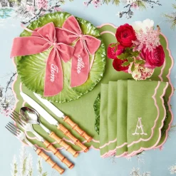 Placemats<Mrs. Alice Valérie Green & Pink Placemats (Set of 4)