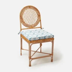 Furniture | Furniture<Mrs. Alice Vivienne Rattan Chair with Ikat Seat Pad Cushion