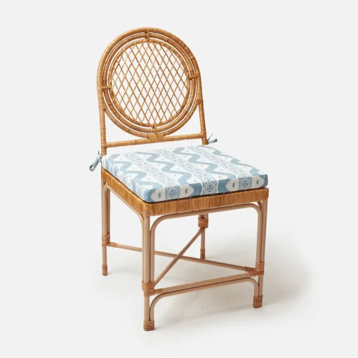 Furniture | Furniture<Mrs. Alice Vivienne Rattan Chair with Ikat Seat Pad Cushion