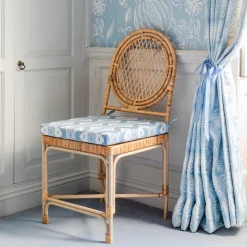 Furniture | Furniture<Mrs. Alice Vivienne Rattan Chair with Ikat Seat Pad Cushion