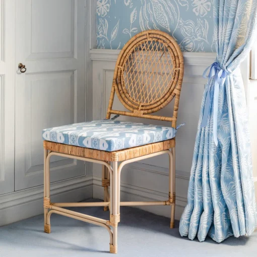 Furniture | Furniture<Mrs. Alice Vivienne Rattan Chair with Ikat Seat Pad Cushion