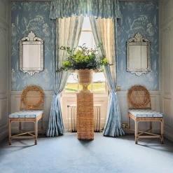 Furniture | Furniture<Mrs. Alice Vivienne Rattan Chair with Ikat Seat Pad Cushion