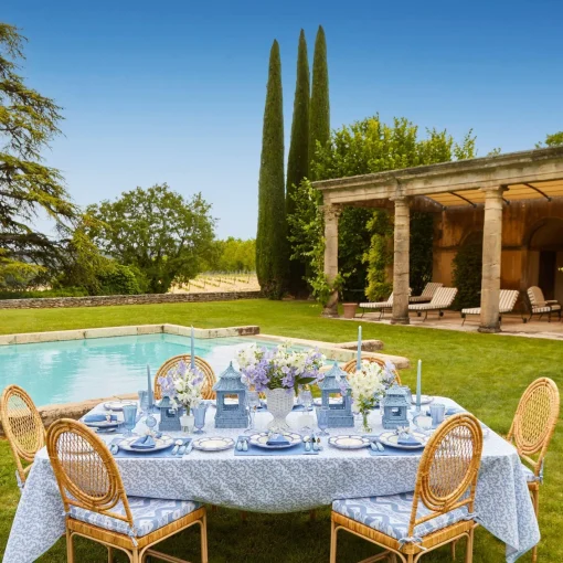 Furniture | Furniture<Mrs. Alice Vivienne Rattan Chair with Ikat Seat Pad Cushion