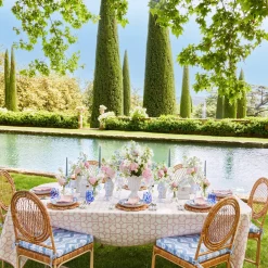 Furniture | Furniture<Mrs. Alice Vivienne Rattan Chair with Ikat Seat Pad Cushion