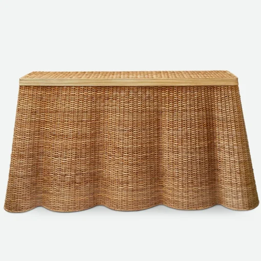Furniture | Furniture<Mrs. Alice Vivienne Rattan Scalloped Console Table