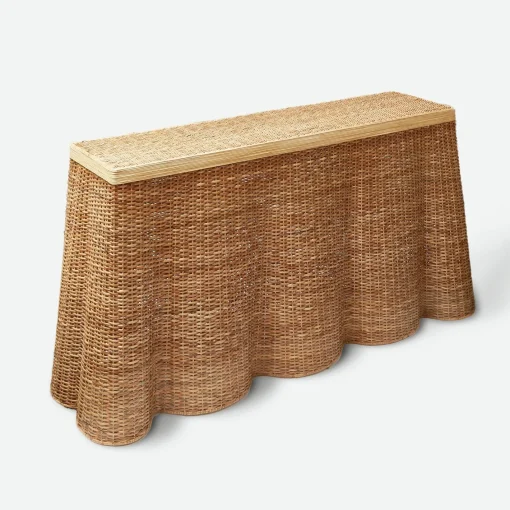 Furniture | Furniture<Mrs. Alice Vivienne Rattan Scalloped Console Table