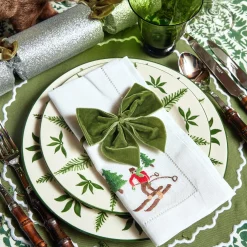 Napkins<Mrs. Alice White Embroidered Skier Napkins (Set of 4)