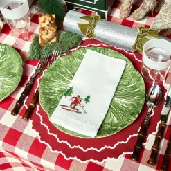 Napkins<Mrs. Alice White Embroidered Skier Napkins (Set of 4)