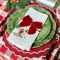 Napkins<Mrs. Alice White Embroidered Skier Napkins (Set of 4)
