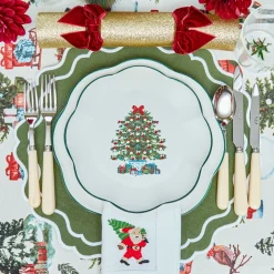 Napkins<Mrs. Alice White Hand Embroidered Father Christmas Napkins (Set of 4)