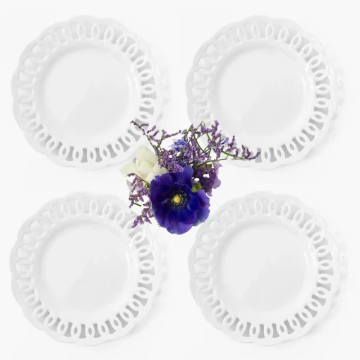 Starter Plates | Crockery Sets<Mrs. Alice White Lace Starter Plates (Set of 4)