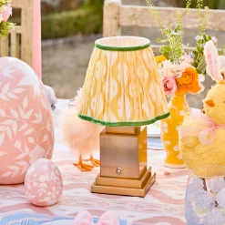 Lampshades<Mrs. Alice Yellow & Green Ikat Lampshade (18cm)