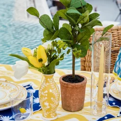 Vases | Vases & Planters<Mrs. Alice Yellow Hand Painted Tole Bud Vases (Set of 3)