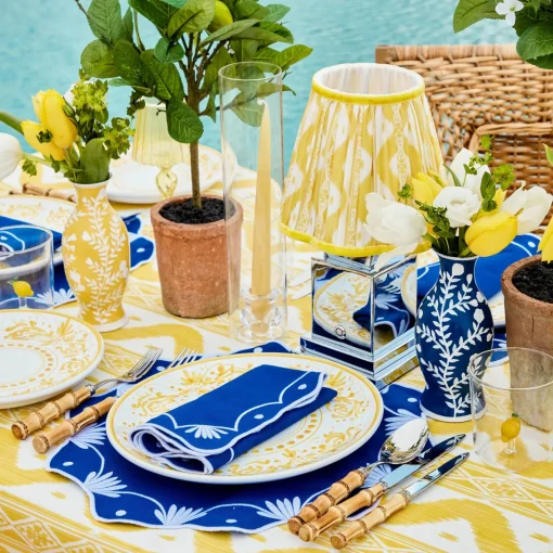 Lampshades<Mrs. Alice Yellow Ikat Lampshade (18cm)