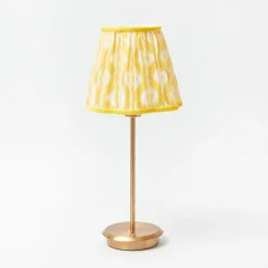 Lampshades<Mrs. Alice Yellow Ikat Lampshade (18cm)