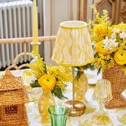 Lampshades<Mrs. Alice Yellow Ikat Lampshade (18cm)